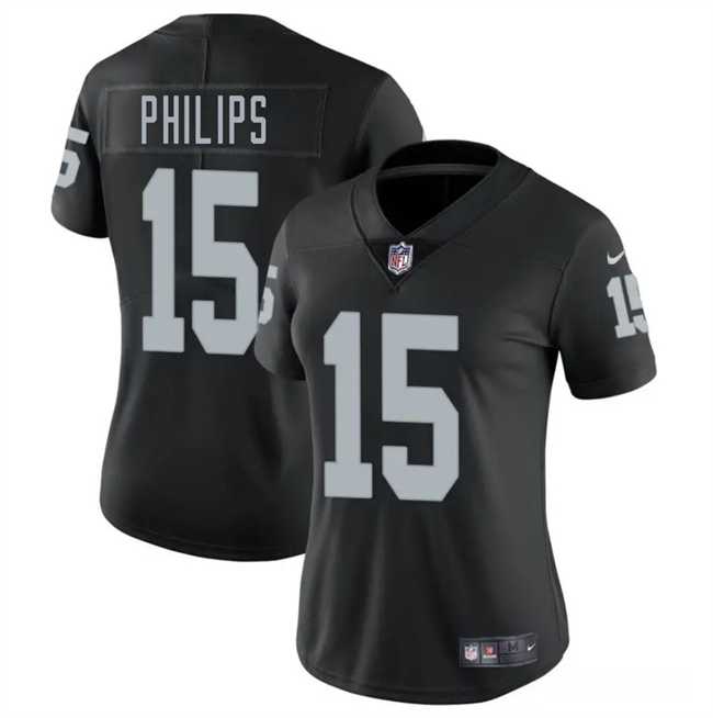 Women%27s Las Vegas Raiders #15 Kyle Philips Black 2025 Vapor Stitched Jersey Dzhi->las vegas raiders->NFL Jersey
